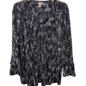 Chico's Monochrome Abstract Blouse